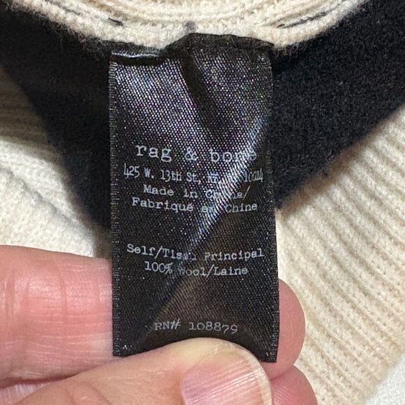 Rag & Bone Womens Merino Wool Colorblock Sweater Sz S Soft Cozy Preppy Classic - Picture 8 of 13